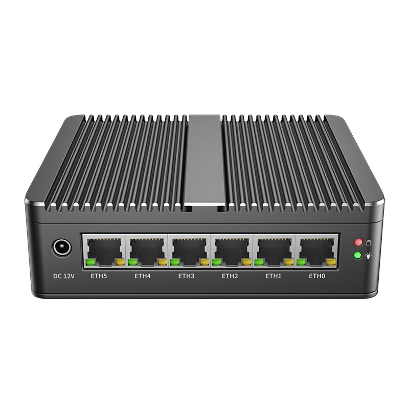 BKHD High-quality Pfsense Firewall Router Mini PC 6 LAN 8th gen cpu fanless mini computer Openwrt X86 Vyos Ubuntu Centos