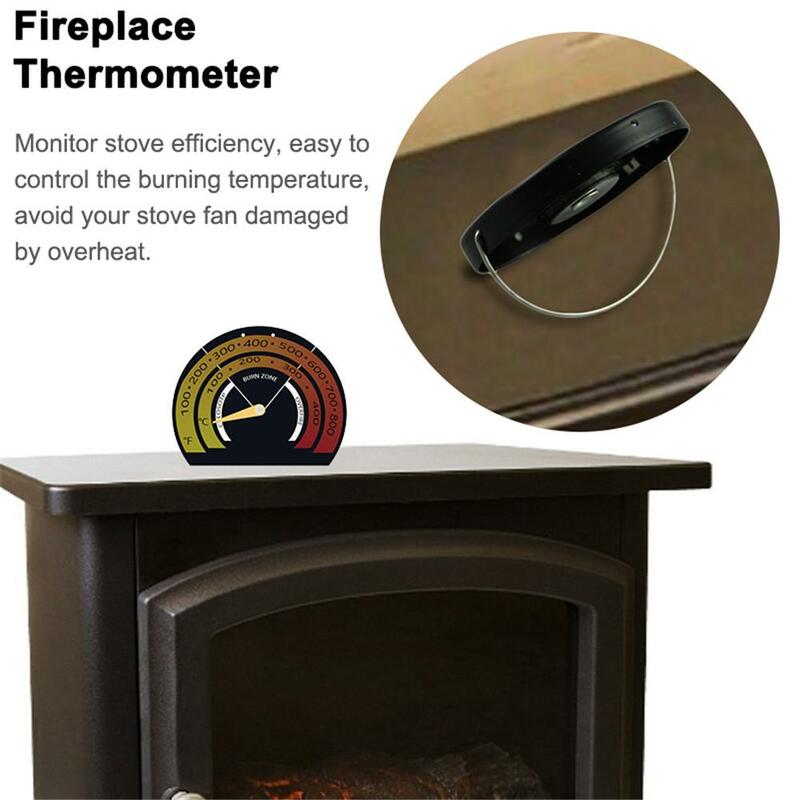 Termómetro magnético para estufa, horno, chimenea, termómetro para estufas de Gas de madera
