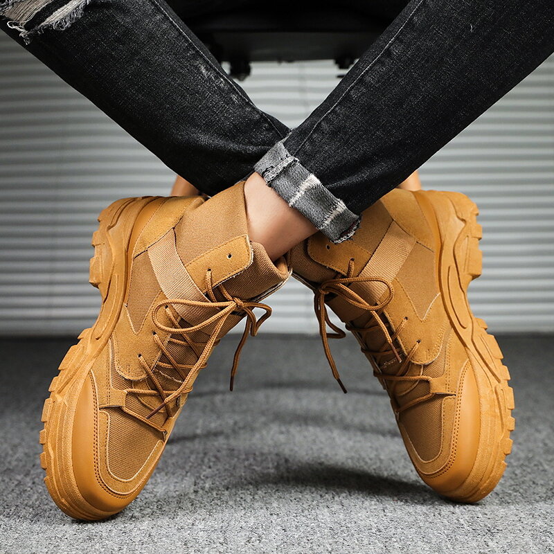 Men's Casual Shoes  Mid-Calf Boots Trend Short Boots Comfortable Breathable Basic Boots Waterproof Men Shoes Fashion Ankle Boots