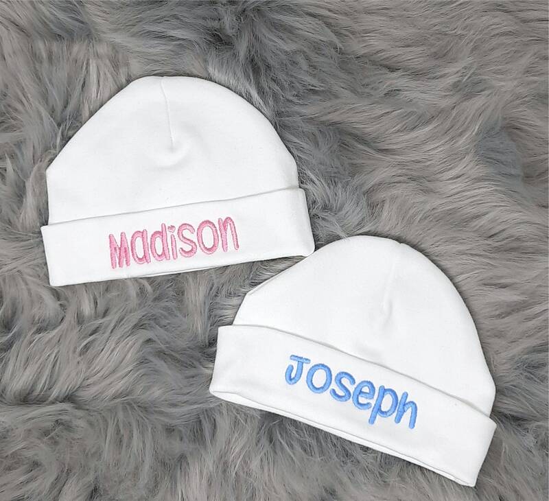 Embroidered Personalised Baby Hat Baby Shower Gifts Newborn Hat Custom Any Name Infant Toddler Hat New Baby Hospital Hat Beanie