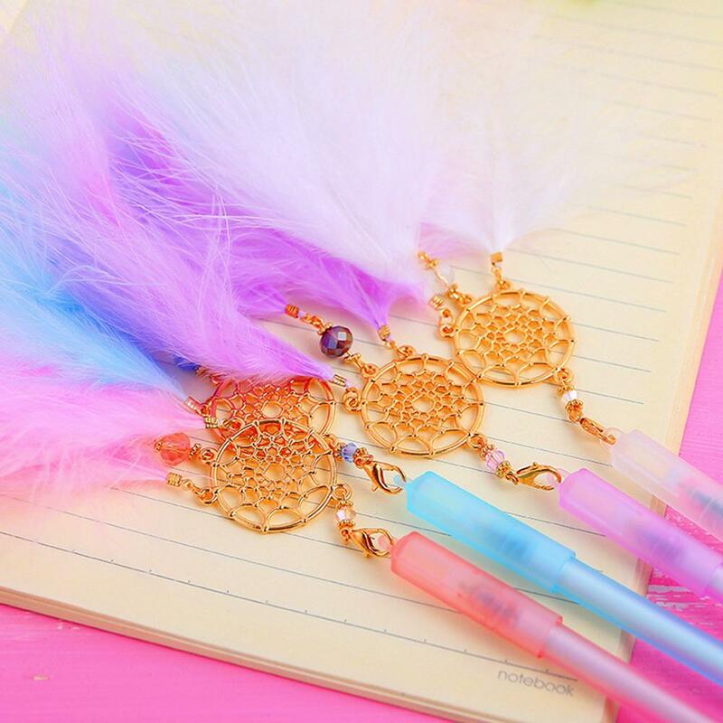 Color)Dream Catcher Feather Pendant Gel Pen Black Pendant Sweet Style Gel Pen