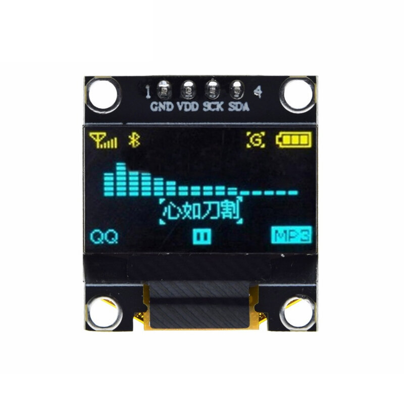 Amarelo-azul cor dupla branco 128x64 oled lcd display led módulo para arduino 0.96 "i2c iic se comunicar