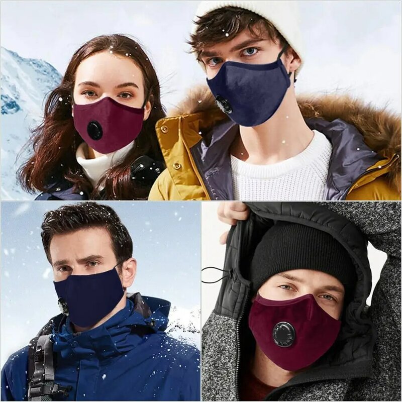 1 pçs algodão válvula de respiração pm2.5 máscara de boca anti-poeira anti poluição máscara pano filtro de carvão ativado respirador máscaras faciais