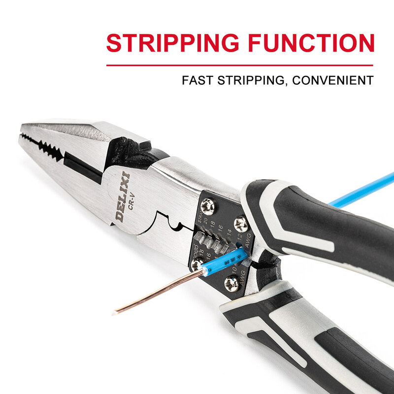 DELIXI Multifunctional Universal เข็มจมูกคีม Stripper ตัดลวดคีมซ่อมช่างซ่อมเครื่องมือ