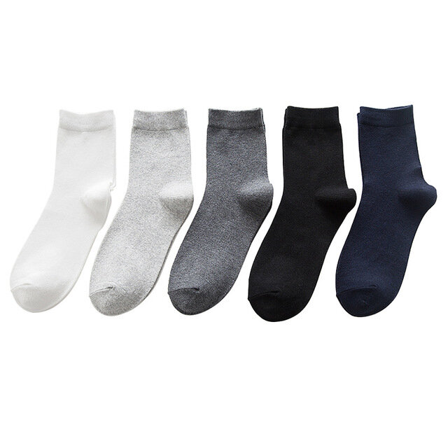 Chaussettes courtes décontractées en coton pour hommes, bonneterie de haute qualité, couleurs unies, halajuku, chaussettes drôles, extra grande taille, noir, blanc, 5 paires