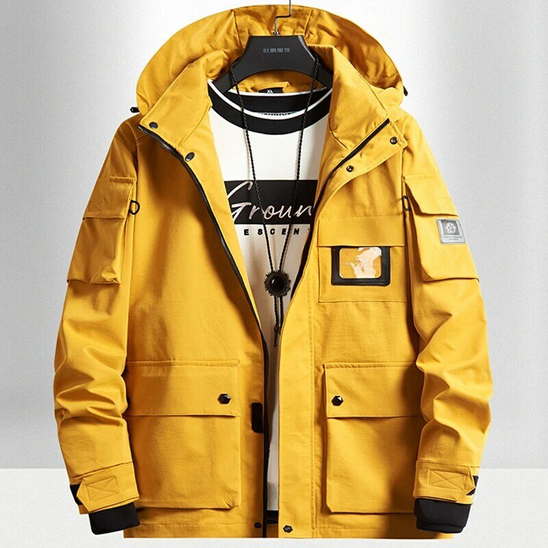 Мужская ветровка, куртка с капюшоном, водонепроницаемая, размера плюс, 6XL, 7XL, 8XL