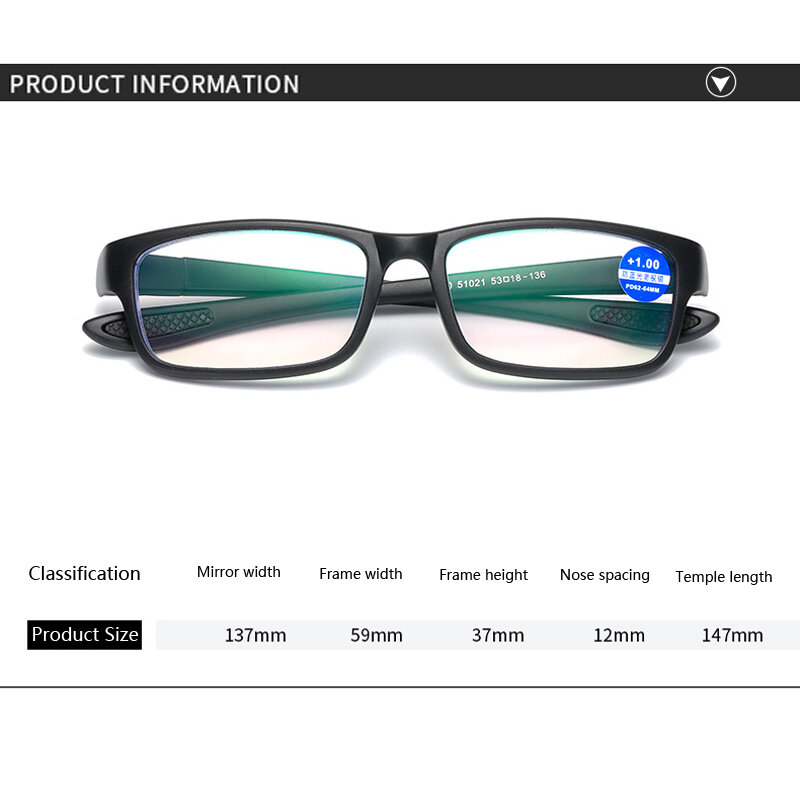 Zilead Ultralight TR90 okulary do czytania niebieskie światło blokujące okulary do czytania mężczyźni nadwzroczność okulary optyczne + 1.0 + 1.5 + 2 + 2.5 + 3 + 4
