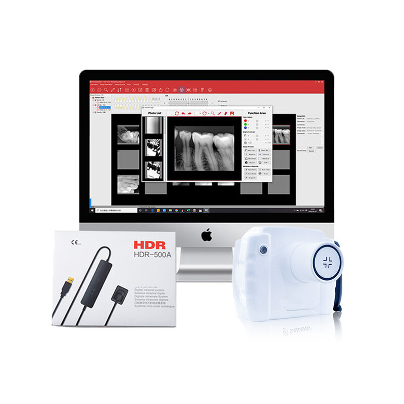 Nueva máquina de rayos X Dental portátil de alta frecuencia, Sensor RVG Dental, rayos X con Sensor HDR 500A