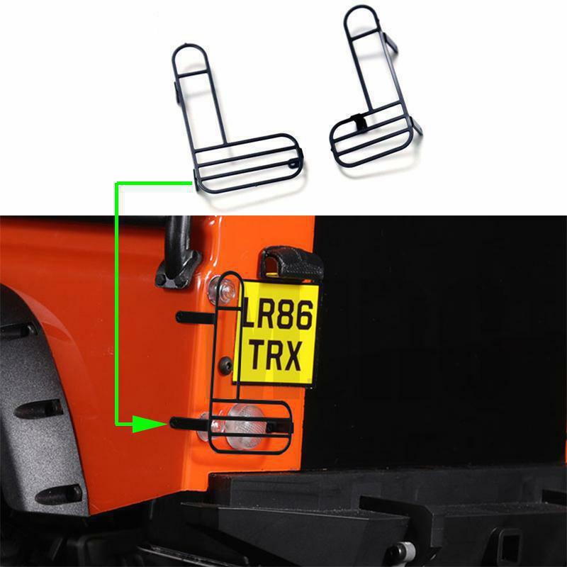 1 par de metal protetor abajur para 1/10 rc rastreador carro defender trax trx4 abajur traseiro invertendo lâmpada proteção capa