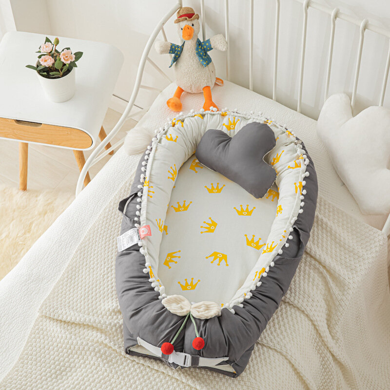 Портативная кровать для новорожденных, детская переносная кроватка с подушкой, для путешествий