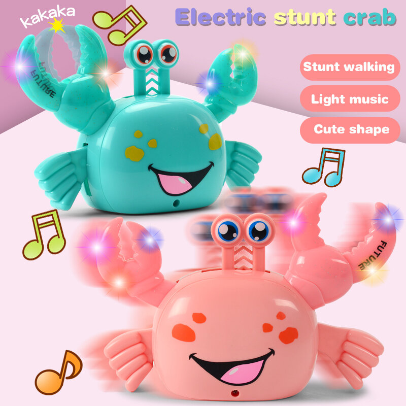 Caranguejo elétrico automático com sistema eletrônico, brinquedo educativo para crianças, formato de animal musical