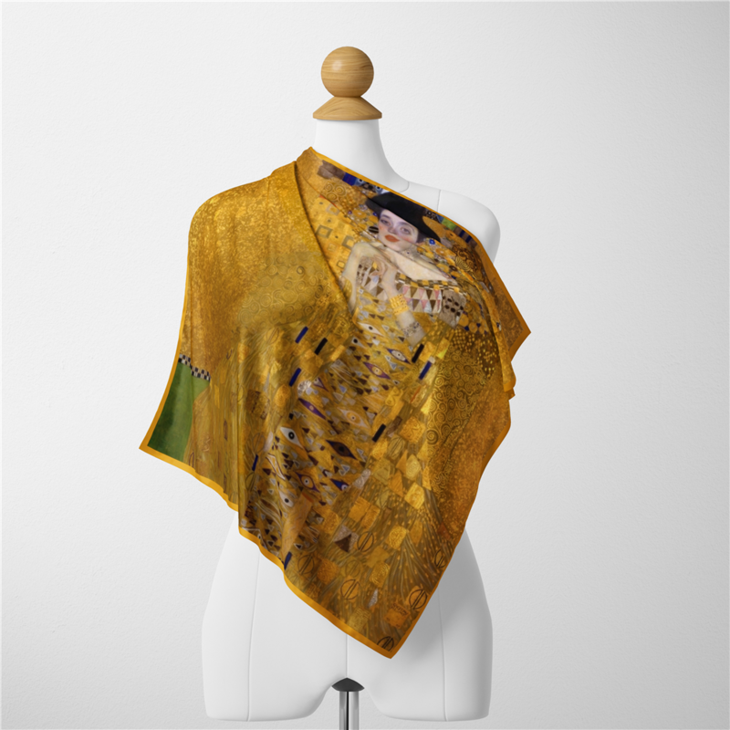 Sarja lenço de seda mulher meninas pintura quadrada cachecóis envolve bandana pequeno hijab seda foulards gravata bandana lenço 53cm