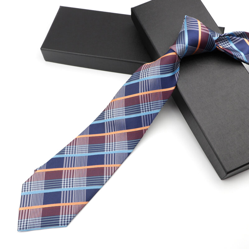 New Men's Tie Classic Solid Color Stripe Flower Floral 8cm Jacquard Necktie Accessories Daily Wear Cravat Wedding Party Gift