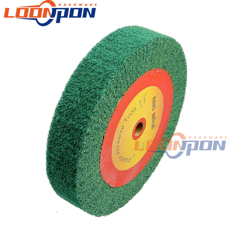 1pc 150/200/250mm Scotch Brit Mop Polishing Wheel Non-Woven Flap Brush Nylon Fiber Disc Red Green