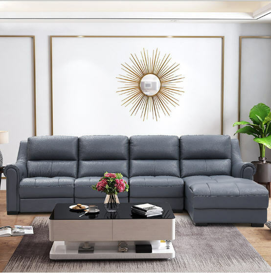 ソファとアームチェアのセット,リビングルームの家具,本革の裏地付き,コーナーソファと互換性あり