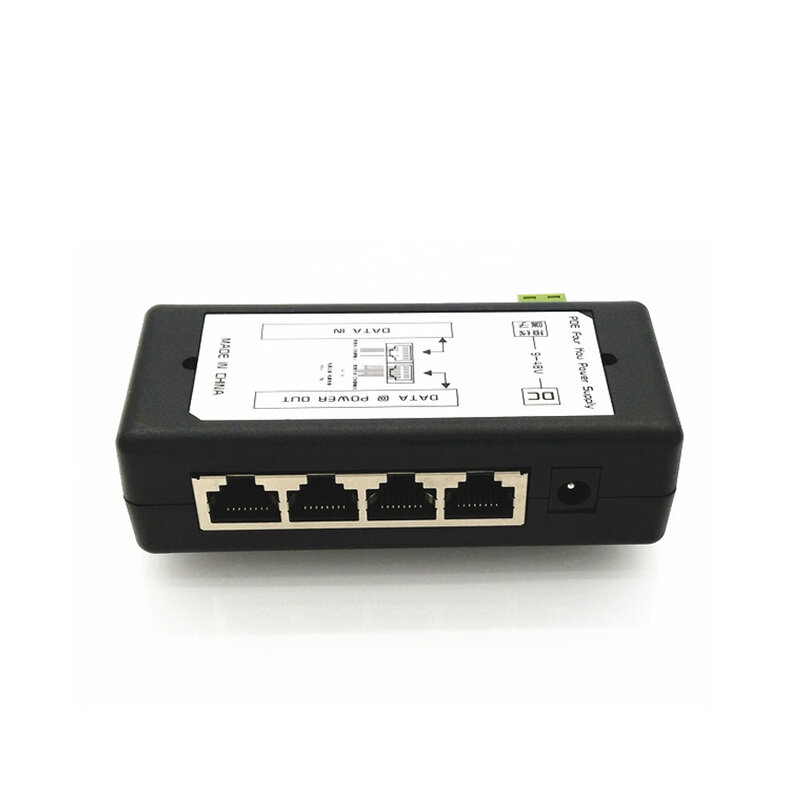 4 Ports 8 Portspoe Injektor Poe Netzteil Ethernet Netzteil Pin 4,5 ()/7,8(-) Eingangs DC12V-DC48V für IP-Kamera