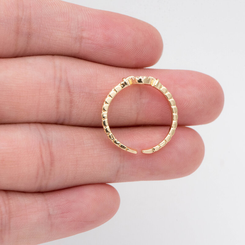4 шт. Открытое кольцо из фианита, круглое кольцо из фианита, круглое кольцо из кристалла, изящное штабелируемое кольцо для женщин (# GB-2243)