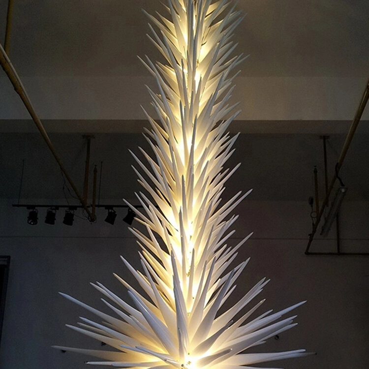 Lampe LED autoportante en verre soufflé à la main, Sculpture de luxe, Art créatif, décoration pour maison, hôtel