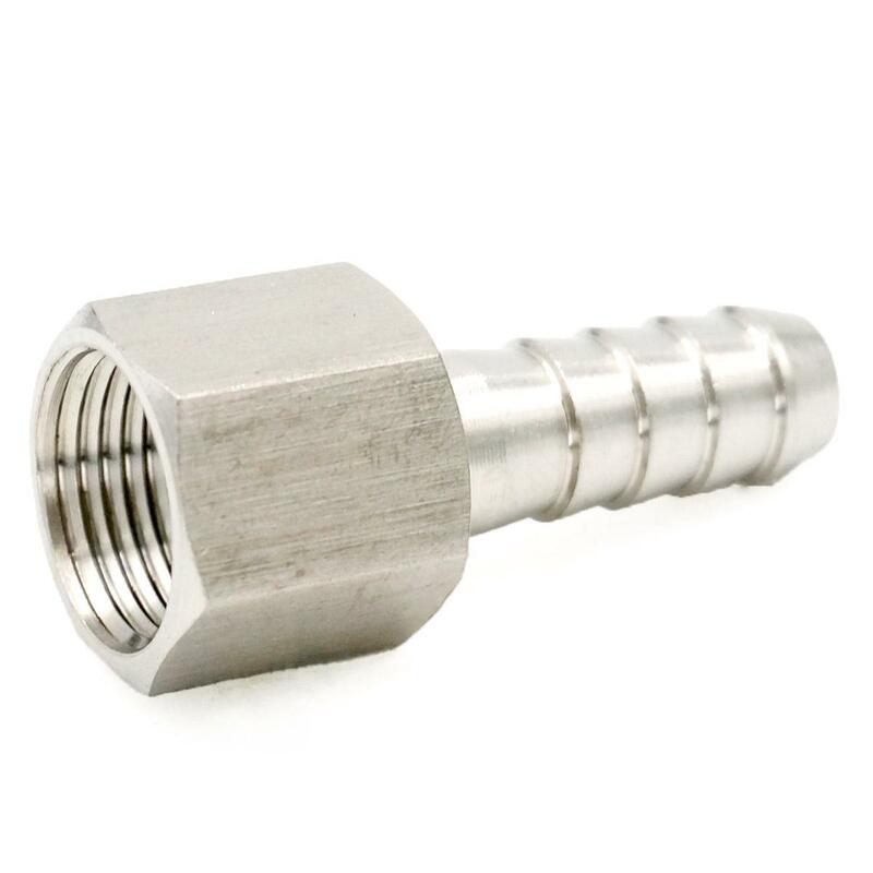 3/8" BSP Female to 10mm Barb Hose 304 Stainless Steel Splicer Barb Hose Tail Connector 98 bar