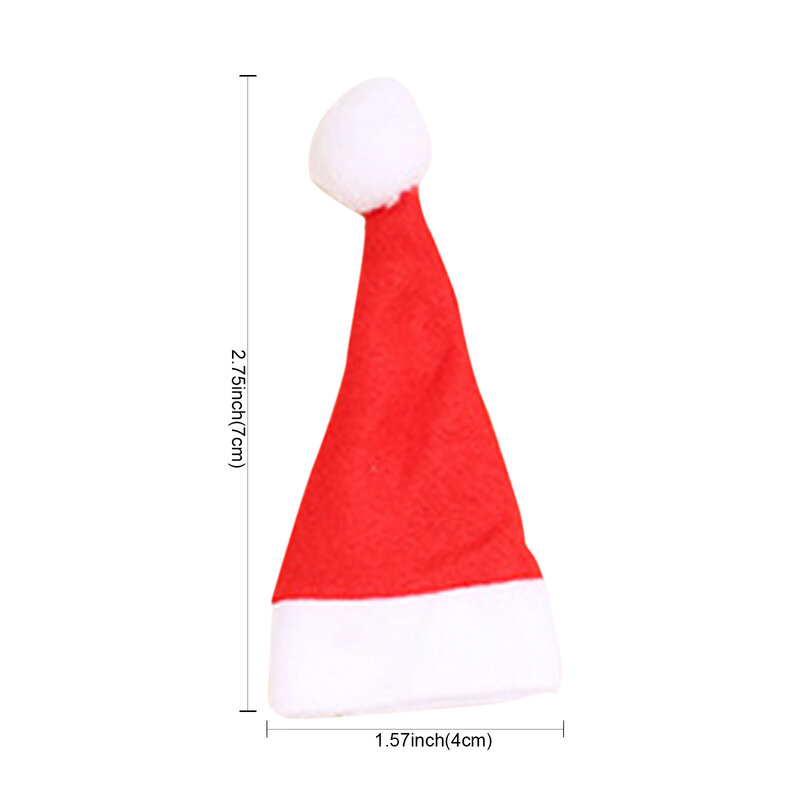 Mini sombrero de Navidad, gorro de Papá Noel para piruleta, Cubierta superior, sombrero para Navidad, Año Nuevo, Festival, decoración de fiesta