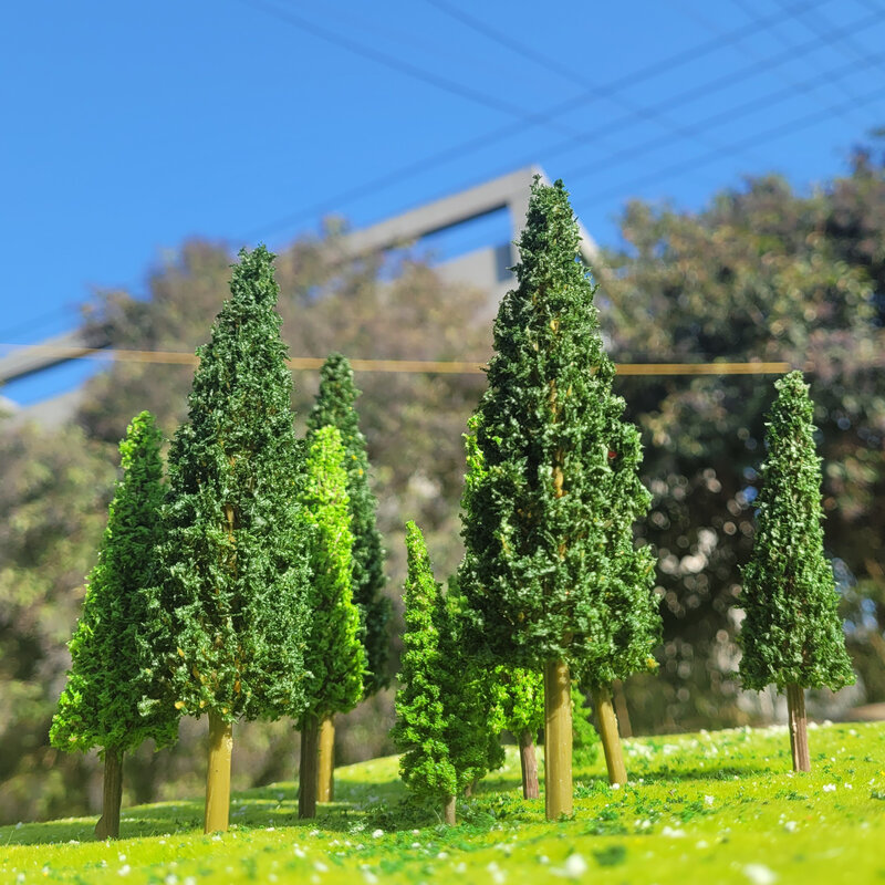 3/8/20/50 pçs modelo sequoia árvore paisagem em miniatura trem ferroviário layout paisagem perspectiva diy janela decoração de natal
