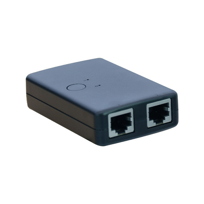 Interruptor de red RJ45 de 2 puertos, dispositivo electrónico para compartir cables de red, interno y externo, 2 entradas y 1 salida