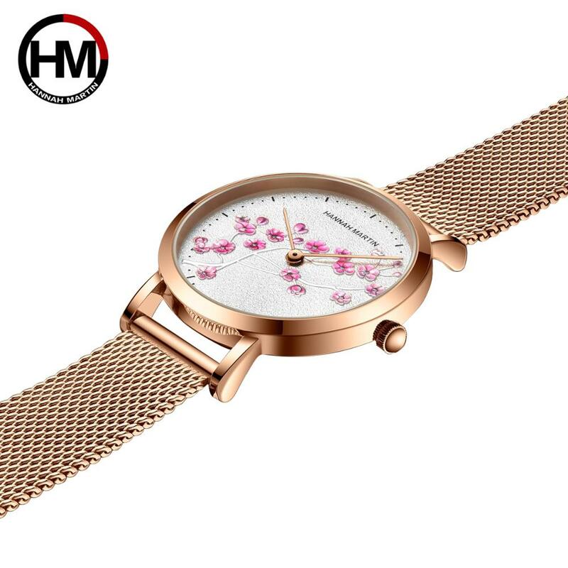 Japan Quartz Movement 10D Red Plum Blossom Genuine Leather Band Female Watch Ladies Wristwatches New Design Watches For Women