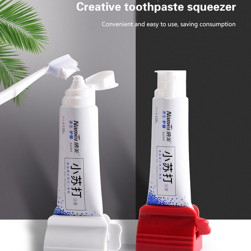 Rolamento dispositivo de creme dental tubo dispensador titular multifuncional plástico facial limpador squeezer imprensa para acessórios do banheiro