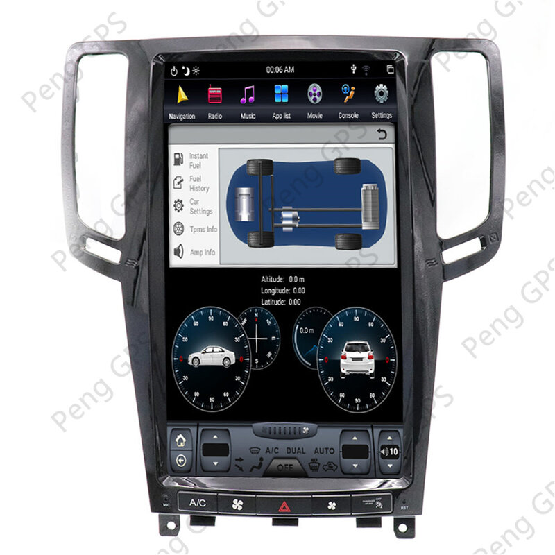 Вертикальный экран в стиле Tesla для Infiniti G37, G35, G25, G37S, Q60S, 2007-2013, автомобильный радиоприемник, мультимедийный плеер с GPS-навигацией, Android11