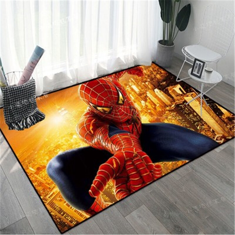 Tapete de Spiderman para niño, alfombra antideslizante de 80x160cm para cocina, dormitorio, decoración del suelo del hogar, sala de estar y baño