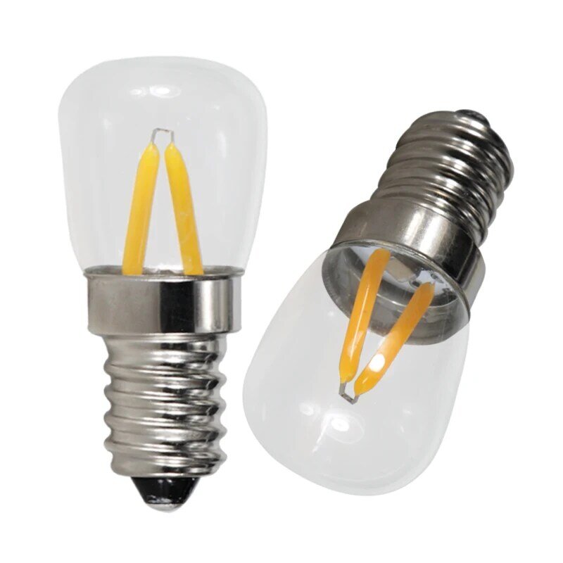 Lâmpada LED incandescente para casa, lâmpada E14, holofotes de vela, candelabro de cristal COB, lâmpada interior, CA, DC, 12V, 110V, 220V, 1.5W
