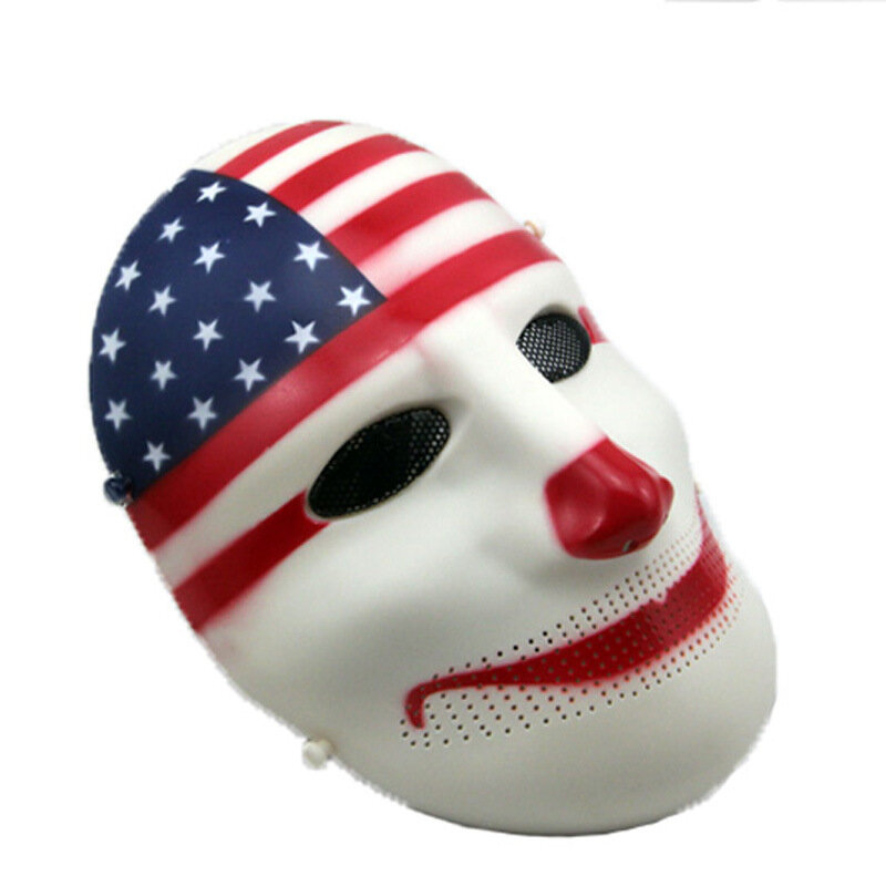 Zjz09 payday palhaço militar tático crânio rosto cheio máscara cs wargame halloween cosplay festa paintball airsoft máscara protetora