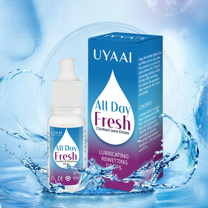 UYAAI 10Ml Eye Drops เลนส์ Liquid เลนส์ Solution Comfort Rewetting Drops คอนแทคเลนส์หยดความงามนักเรียนทำความสะอาด Health Care