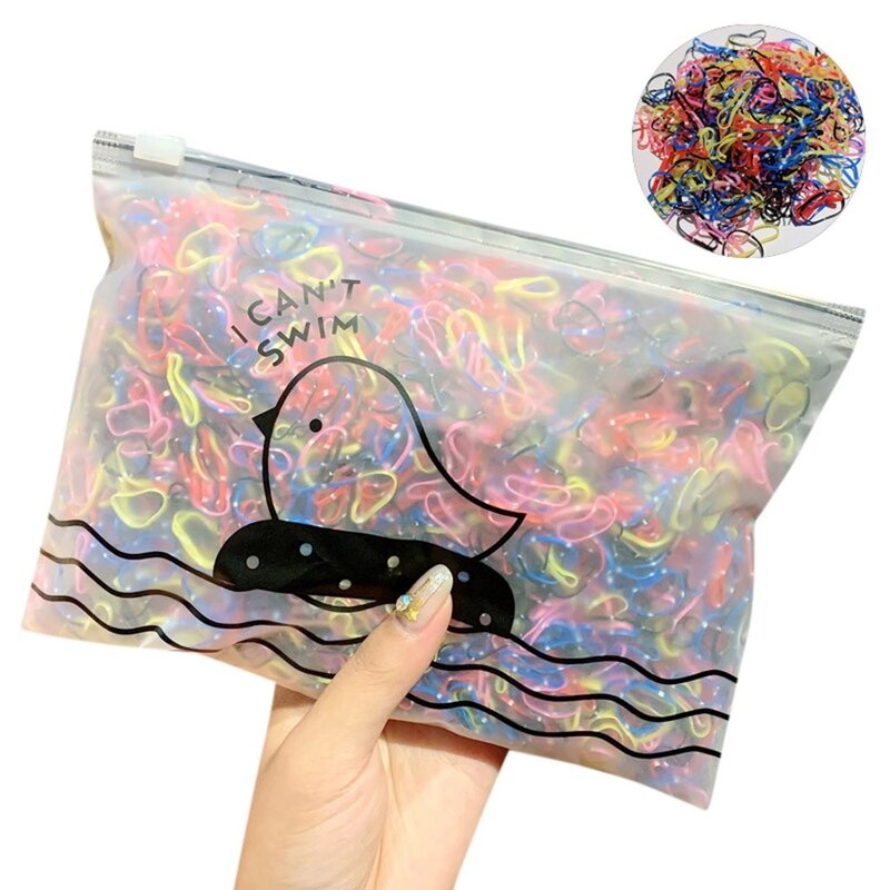 1000 unids/pack niñas coloridas pequeñas bandas de goma desechables goma para coleta soporte bandas elásticas para el cabello accesorios de moda para el cabello