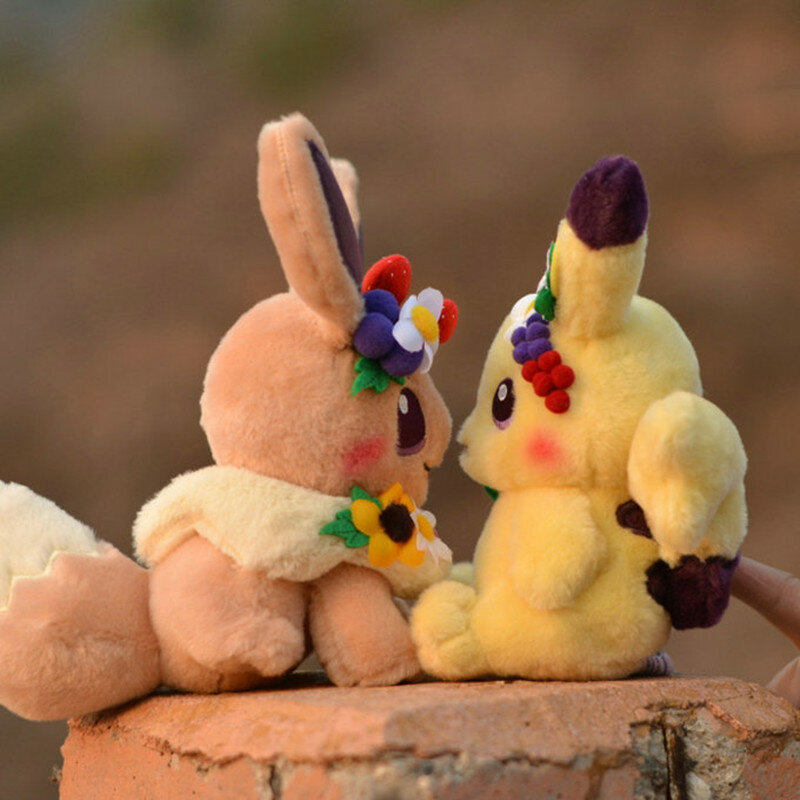 Mainan Boneka Mewah Mainan Boneka Paskah Eevee Asli Monster Saku Boneka Hadiah Ulang Tahun untuk Anak Kecil