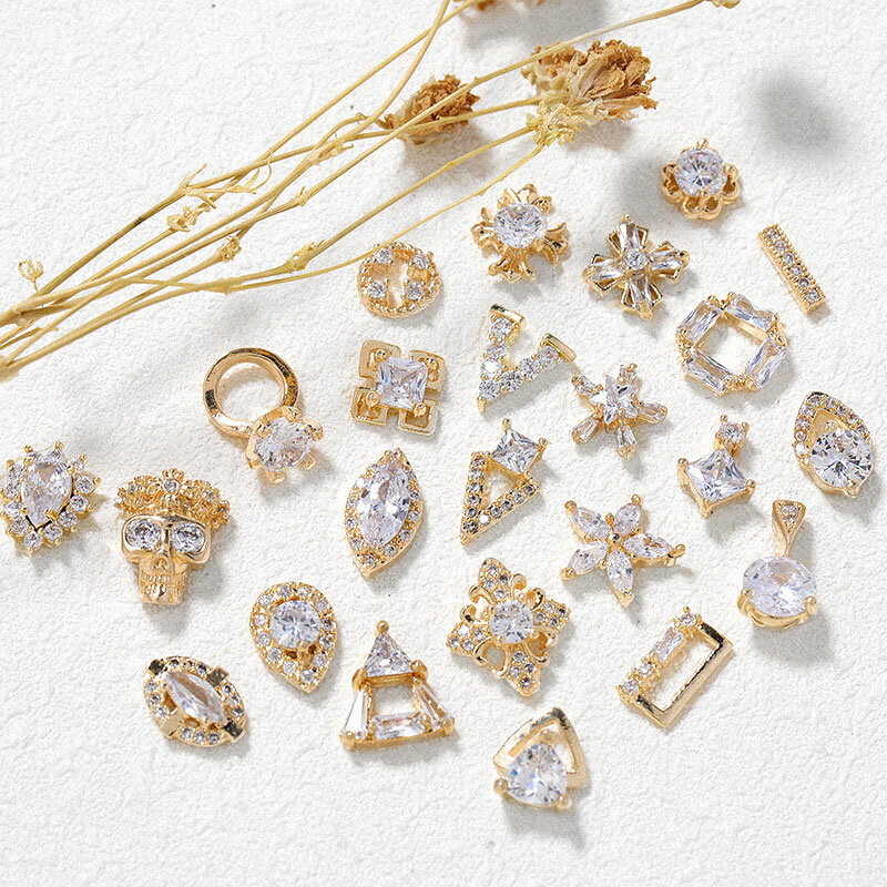 2 kawałki kropla wody kryształ Dangle Chain Charms biżuteria do paznokci dekoracje 24 typ luksusowa cyrkonia kryształki górskie do paznokci