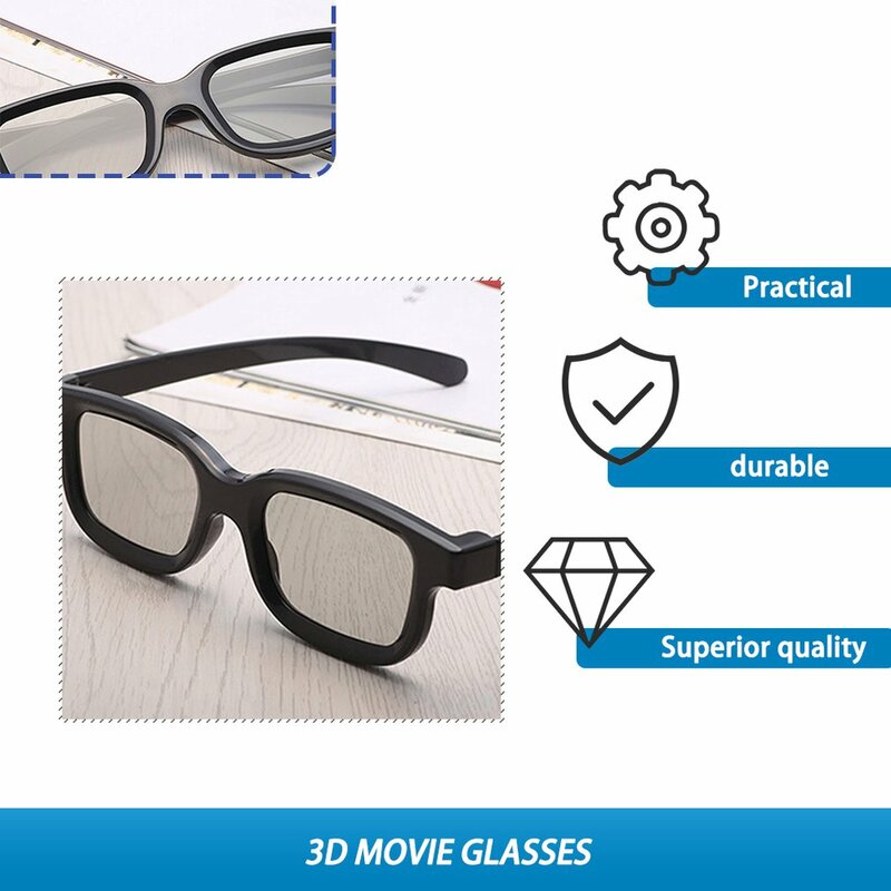 Vidros plásticos universais para o cinema do LG, 2 pares da tevê 3D, vidros da prescrição, quadro do jogo do jogo, tevê, jogo do filme