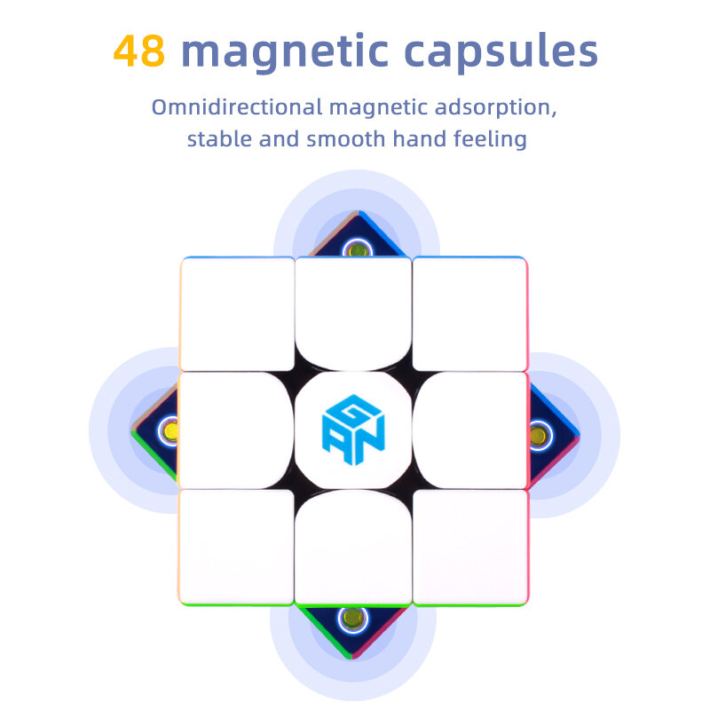 Gan 356 m magnético velocidade cubo mágico, puzzle ímã profissional