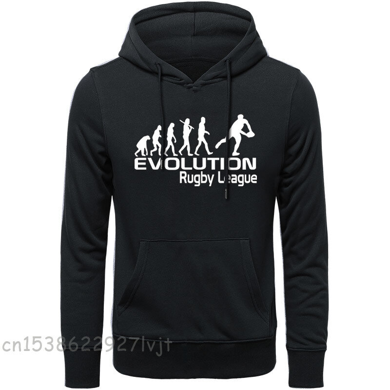 Hoodies Sweatshirts Evolution Of Rugby League Sport Mens Hooded Pullover