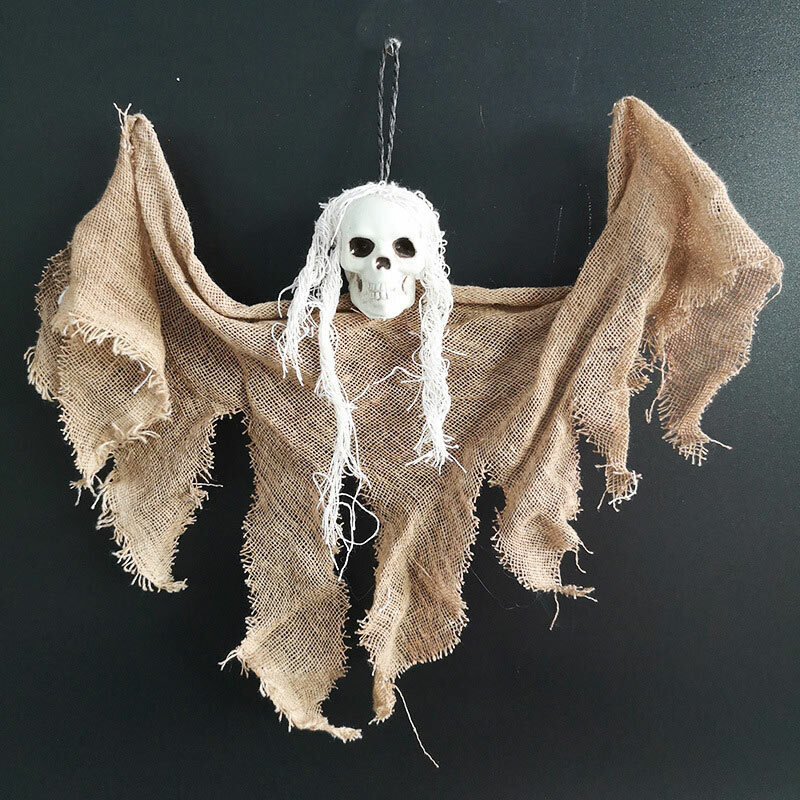 Decoración de Halloween accesorios de terror esqueleto espeluznante colgando Grim Reaper casa puerta Bar decoración casa encantada colgante fantasma Decoración
