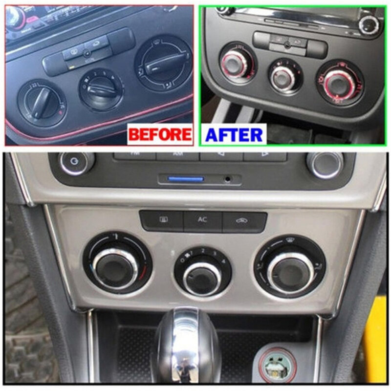 Botones de perillas de calentador para VW Jetta, MK5, Golf 5, Tiguan, Touran, Passta, B6, Bora, nuevo, 3 piezas