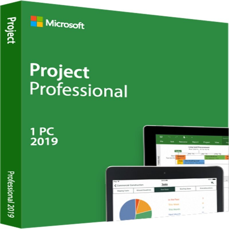 Microsoft office project professional 2019 라이센스 키 다운로드 디지털 배달 1 사용자