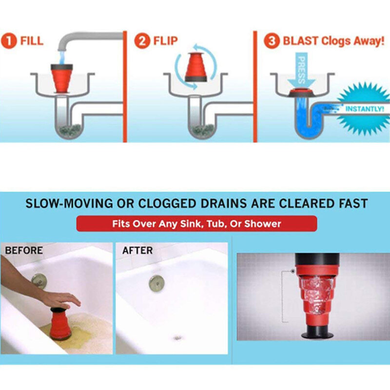 Alta Pressão Manual Da Bomba de Ar Blaster Dreno De Energia Poderosa para o Banheiro Pia Da Cozinha Tubo De Êmbolo Clog Mais Limpo