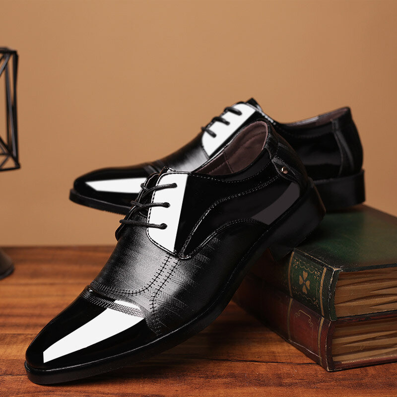 MULUHU printemps automne hommes chaussures en cuir affaires Oxford chaussures en cuir bureau mariage chaussures à lacets chaussures plates grande taille 38-48
