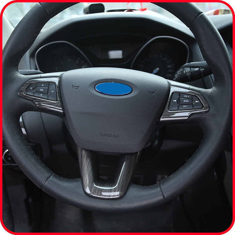 Pegatina de lentejuelas embellecedora para volante de coche, accesorio de decoración de fibra de carbono ABS para Ford Focus 4 MK4 2014 2015 2016 2017