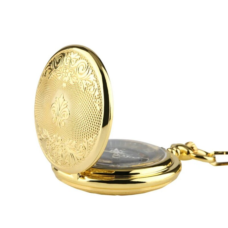 Luxe Gouden Mechanisch Zakhorloge Prachtige Design Hand Wind Hanger Horloge Fob Pocket Ketting Voor Mannen Vrouwen Reloj De Bolsillo