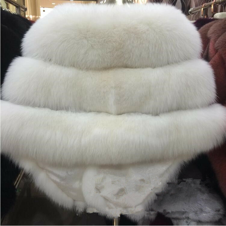 Cachecol feminino de pele de raposa prateada real, poncho e capas xale, cachecol de inverno, marca de luxo feminina, branco, pele natural, costura c169