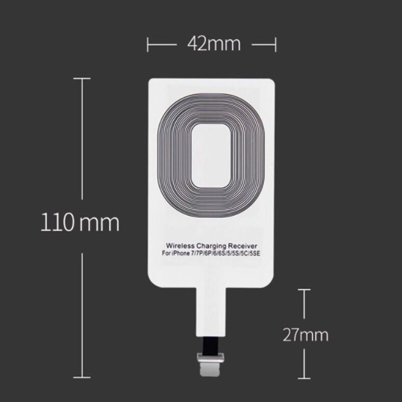 Qi Wireless Charger Receiver Charging Adapter Receiver Pad Coil For Lightning Dock Andriod Micro USB Type C