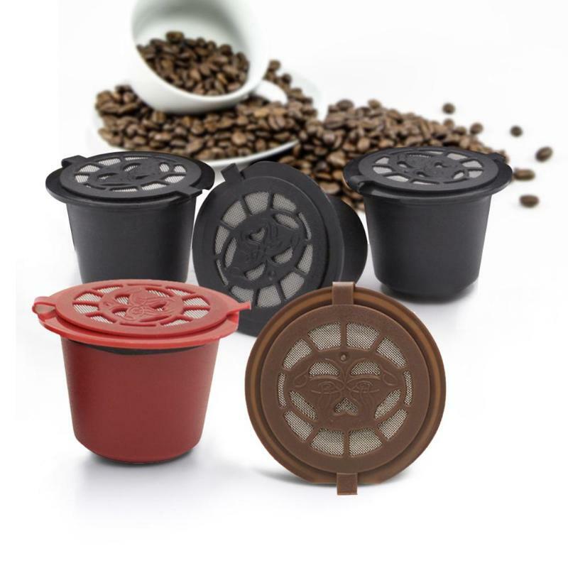 #4 accesorios de cocina 4 uds. Filtros de cápsula reutilizable de café recargable para Nespresso 
