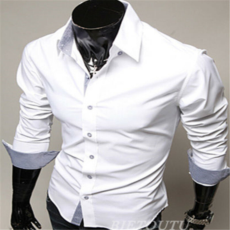 Nouvelle mode hommes de luxe élégant tenue décontractée chemises à manches longues Slim Fit chemise hommes chemise Slim décontractée